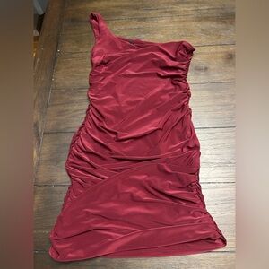Windsor One Shoulder Red Dress EUC